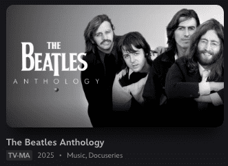 Promotional image for The Beatles Anthology documentary series.